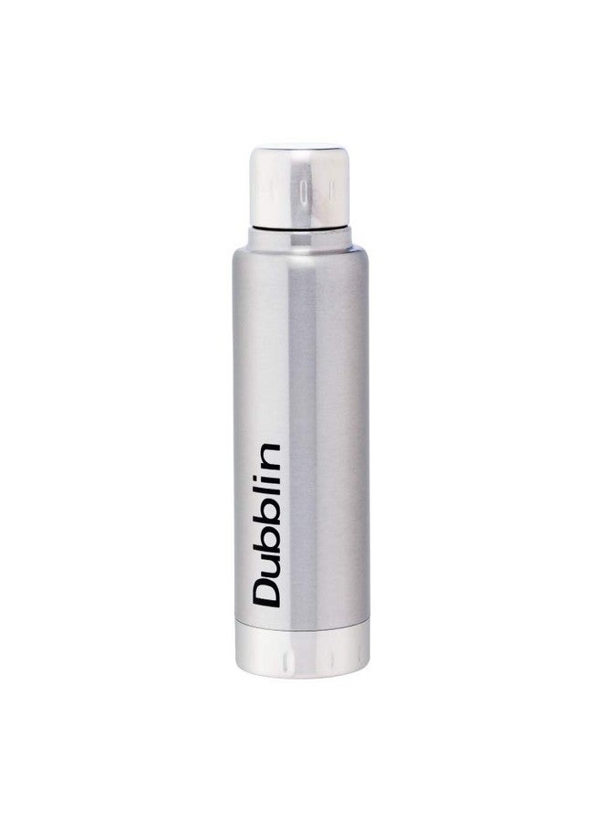 Dubblin Carry Premium Stainless Steel Double Wall Vacuum Insulated BPA Free Water Bottle, Sports Thermo Flask Keeps Hot 6 Hours, Cold 12 Hours (Silver 350 ML) - Image 1